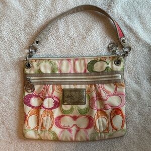 Coach Poppy Multicolor Signature Shoulder Bag
